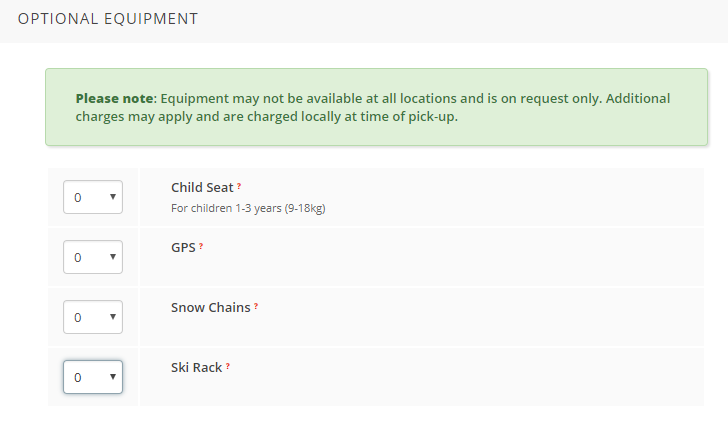 Optional Winter Equipment