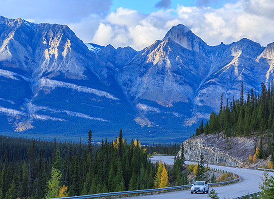 Driving along the Mountain side